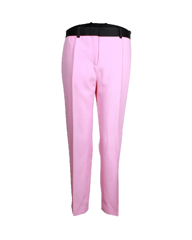 Price Rollback Celine Straight Leg Trousers in Pink Wool