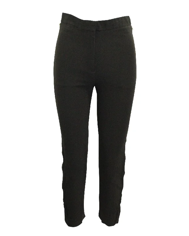 Anniversary Sale Celine Zip Up Detailed Slim Fit Pants in Black Silk