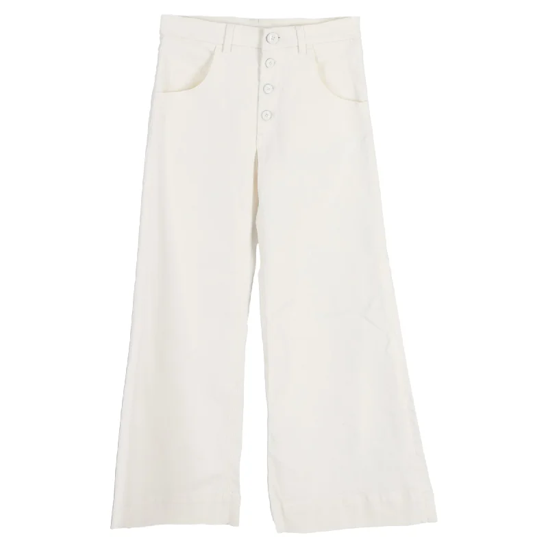 Lowest Prices Chloé Wide Leg Jeans in Cream Cotton