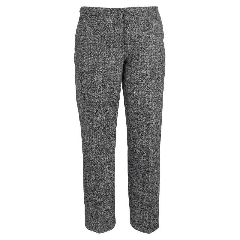 Special Savings Dries Van Noten Straight-Leg Trousers in Grey Wool