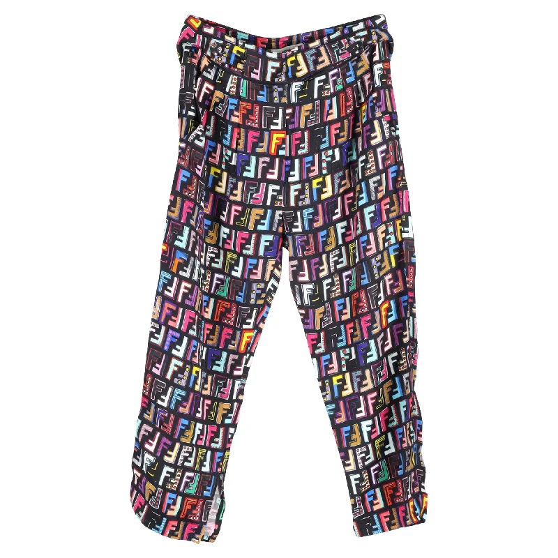 Season Finale Sale Fendi Zucca FF Cropped Pants in Multicolor Viscose