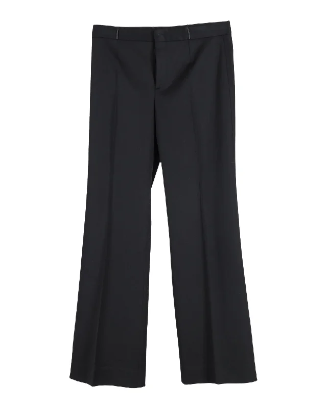 Price Meltdown Gucci Wide-Leg Trousers in Black Silk