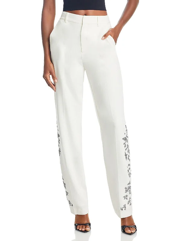 Best Bargains Heatset Womens Knit Embellished Straight Leg Pants