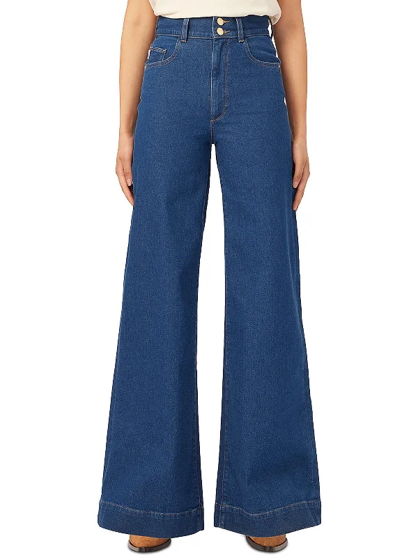 Price Reduction Hepburn Womens High Rise Denim Wide Leg Jeans