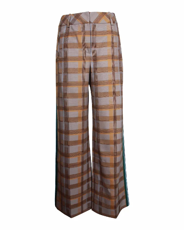 Savings Galore Hermes Checkered Pants in Multicolor Virgin Wool
