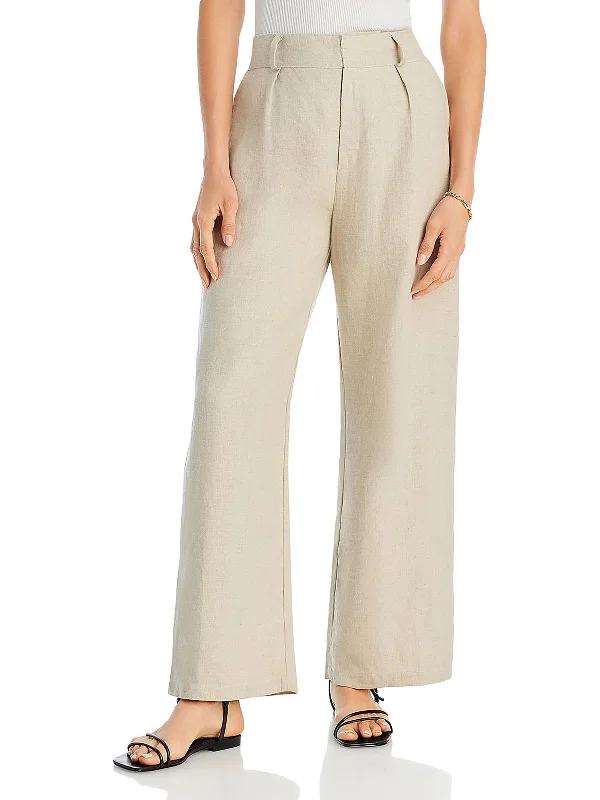 Seasonal Clearance Ida Womens Linen Pleated Ankle Pants