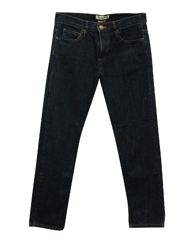 Exclusive Preview Isabel Marant Straight Leg Pants in Blue Cotton Denim