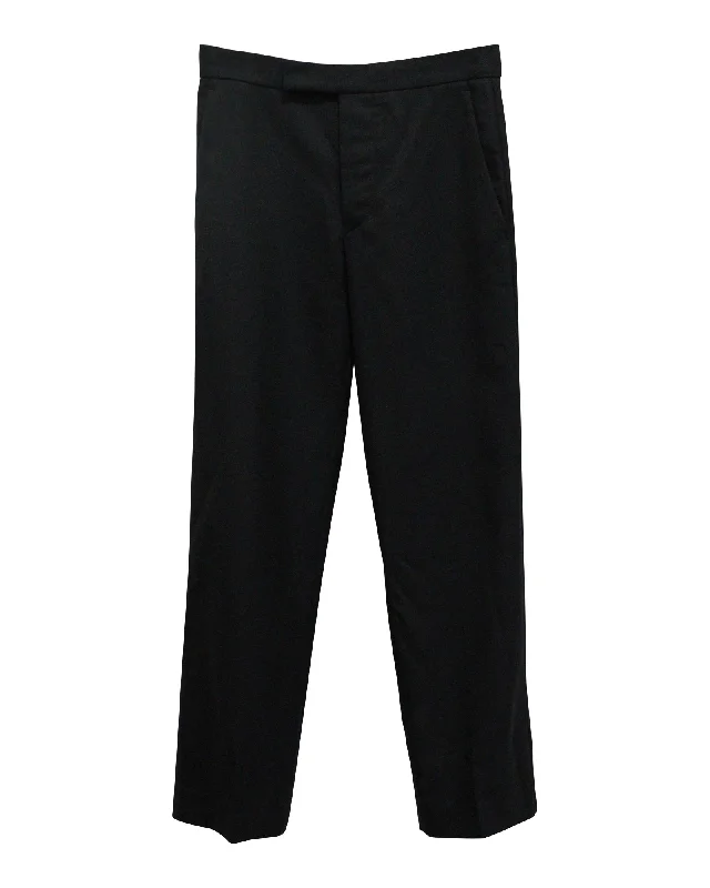 Super Savings Isabel Marant Straight Leg Trousers in Navy Blue Cotton