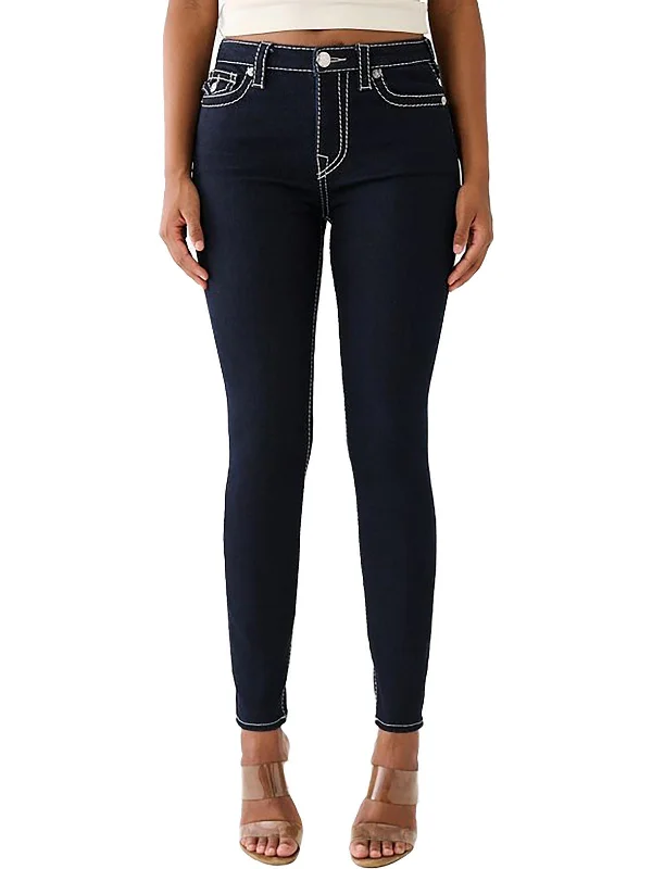 Price Blitz Jennie Womens Mid Rise Dark Wash Skinny Jeans