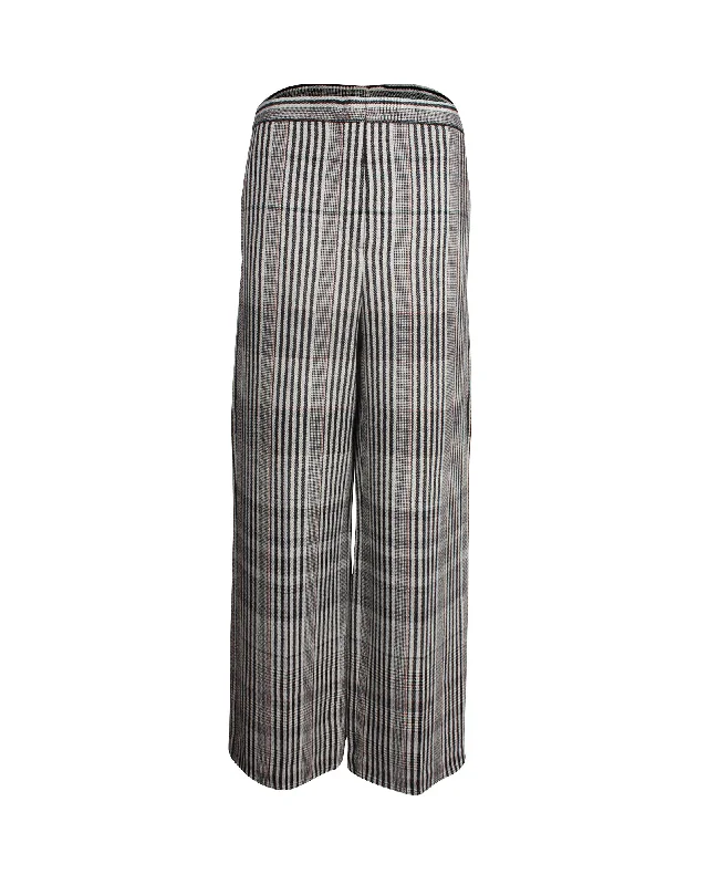 Reduced Prices Jil Sander Cropped Plaid Pants in Black Wool