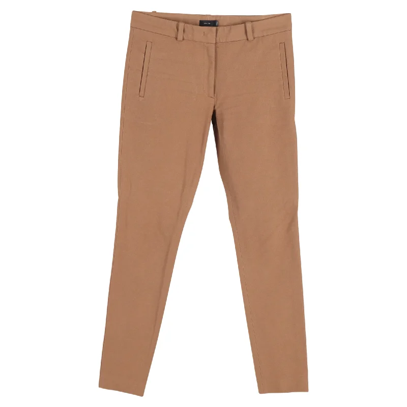 Sneak Peek Sale Joseph Midrise Skinny Trousers in Brown Cotton