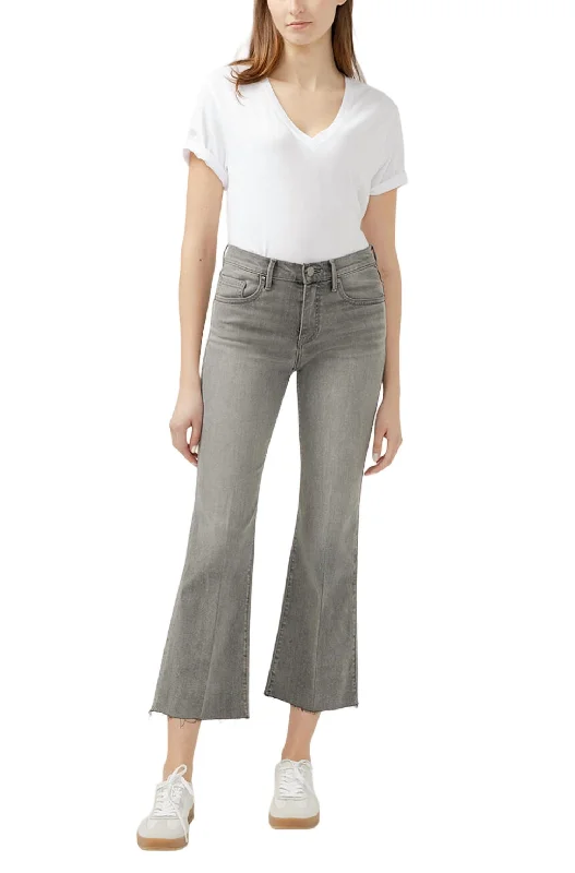 Savings Alert Kait Mid Rise Kick Flare Leg Jean In Boulevard Grey