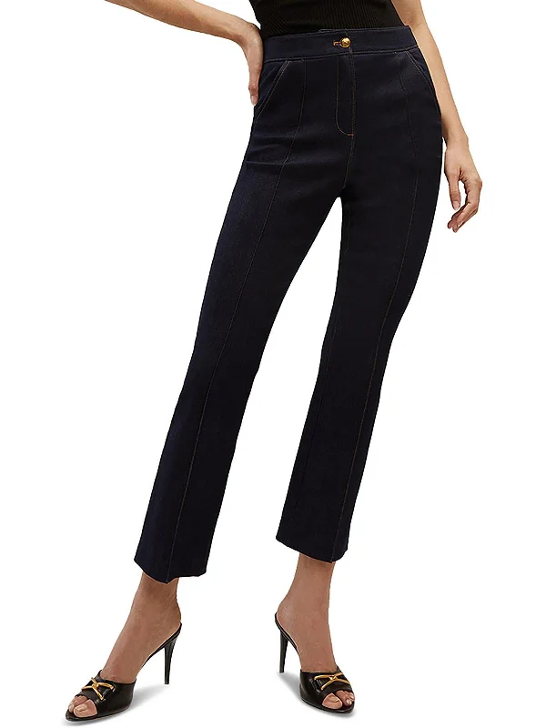 Doorbuster Deal Kimra Womens High Rise Straight Leg Cropped Pants
