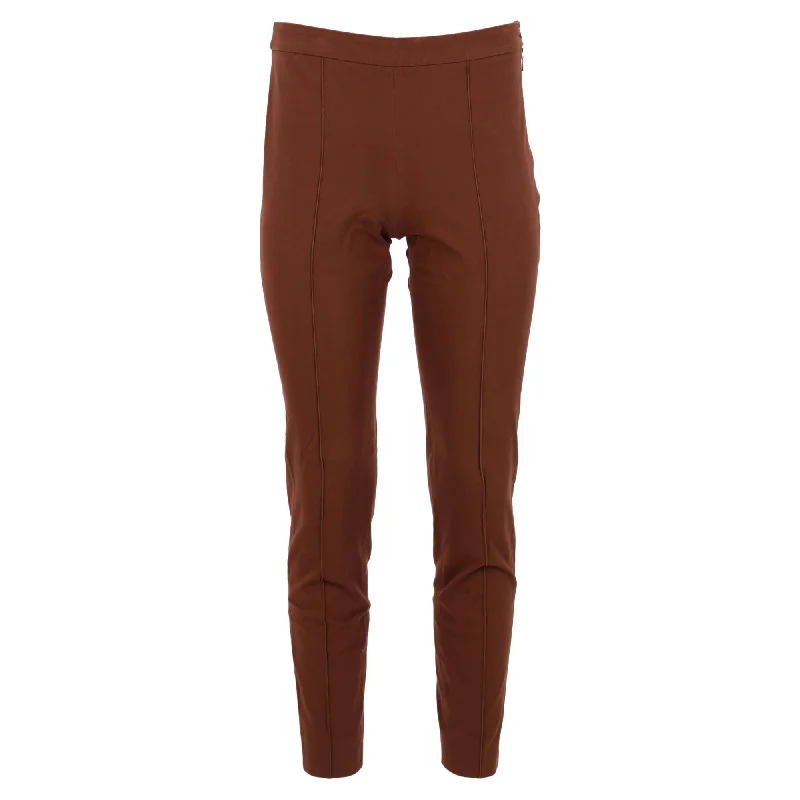 Final Markdown Loro Piana High-Rise Slim Pants in Brown Cotton