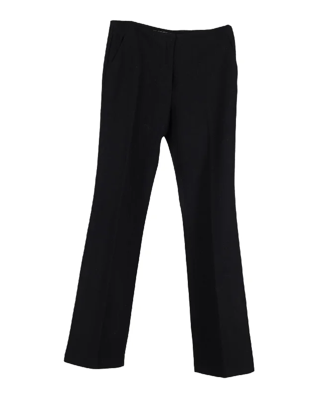 Savings Spectacular Max Mara Sportmax Straight-Leg Trousers in Black Virgin Wool