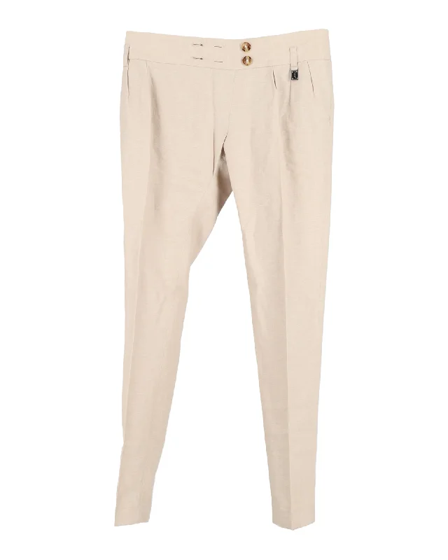 Deal Explosion Michael Kors Tapered Trousers in Beige Cotton