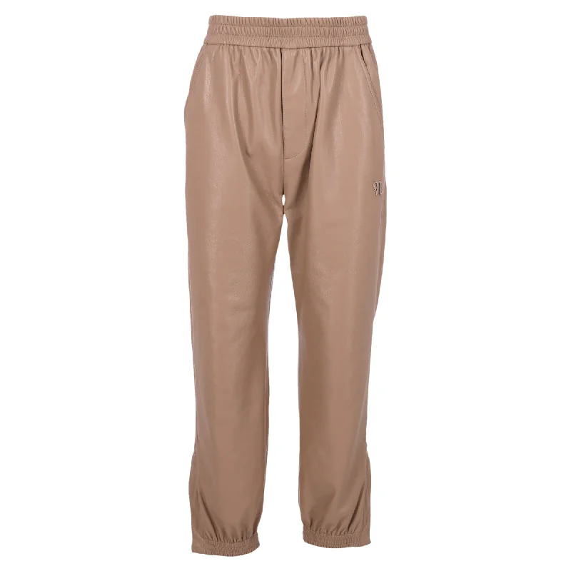 Early Access Nanushka Elastic Waist Pants in Beige Polyester