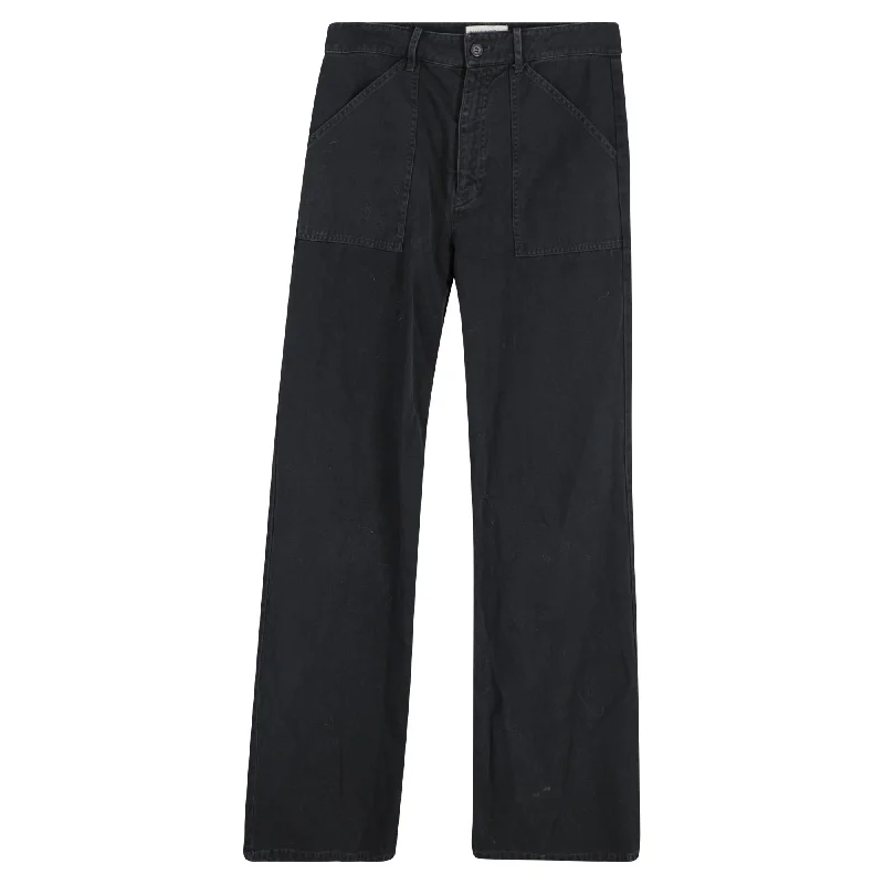 Referral Discount Nili Lotan Quentin Wide Leg Jeans in Black Cotton