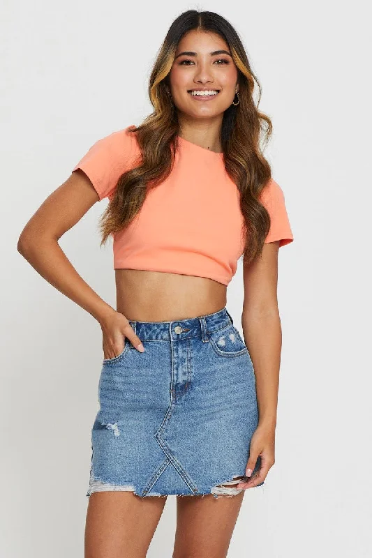 Markdown Madness Orange Crop Top