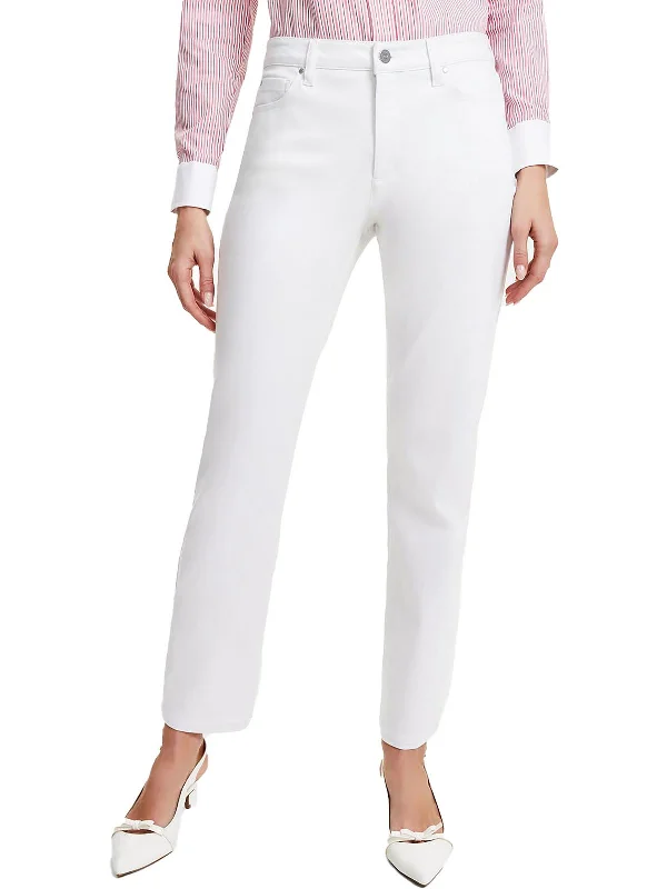 Clearance Event Petites Womens Mid Rise Sculpt Straight Leg Jeans