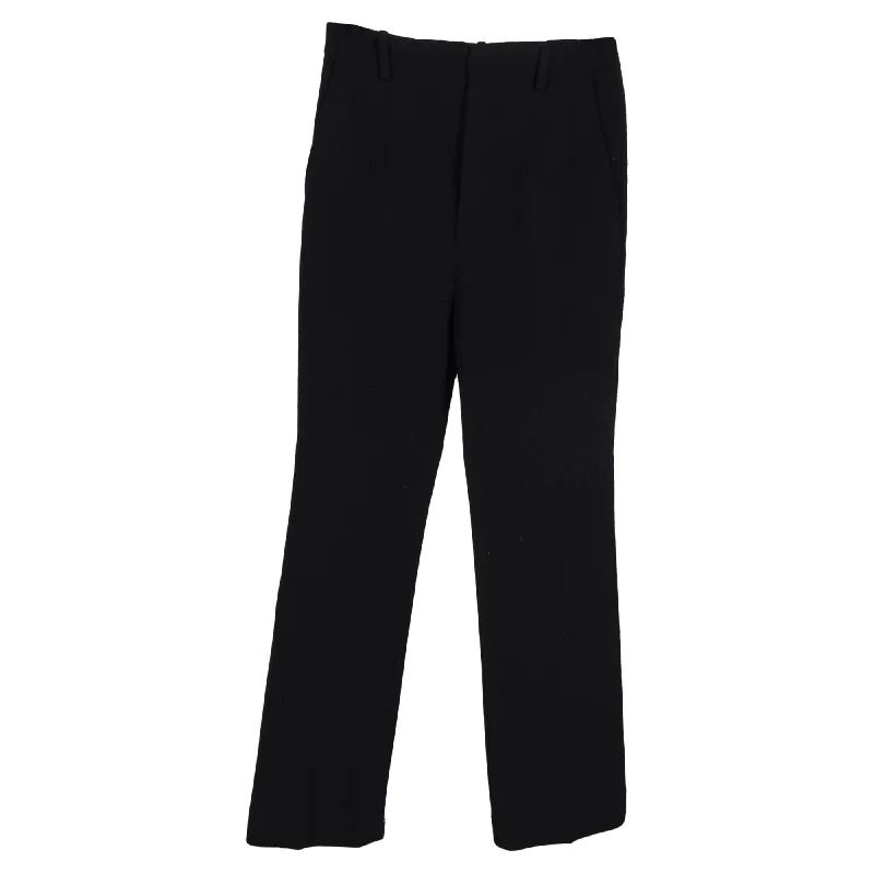 Midnight Madness Saint Laurent Straight-Leg Trousers in Black Wool