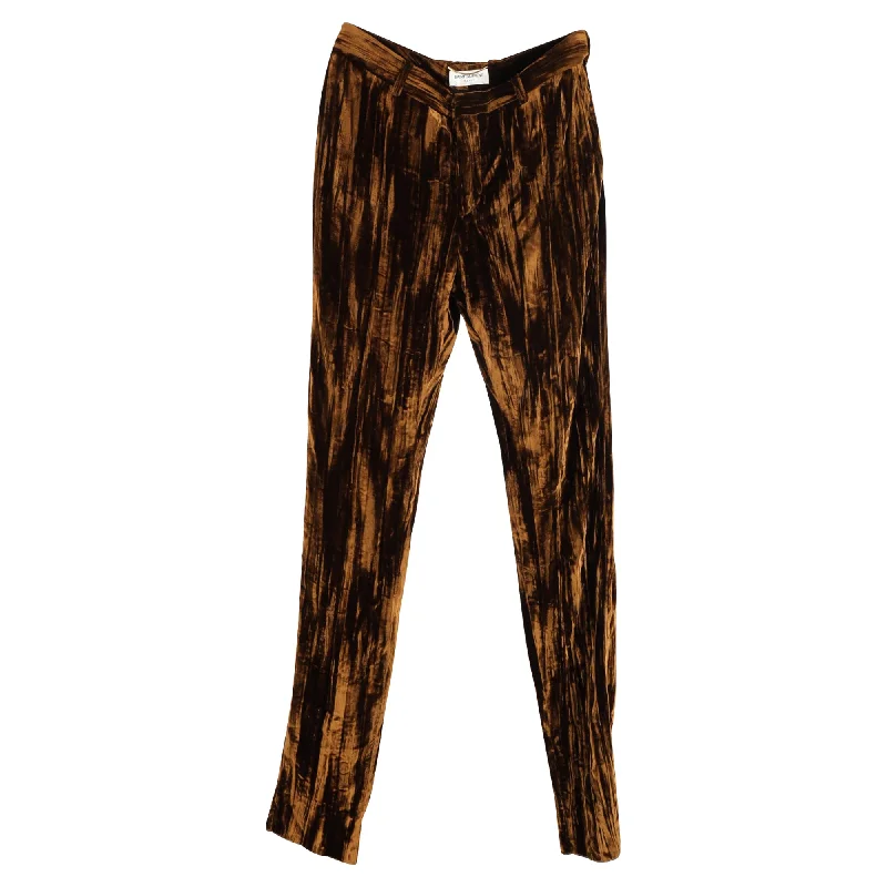 Today’s Special Saint Laurent Straight-Leg Trousers in Brown Velvet