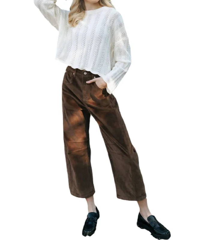 Sale Event Slouchy Cord Barrel Pants In Brown