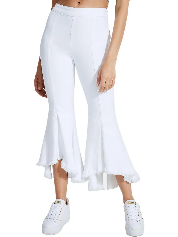 Weekend Flash Sale Sofia 1981 Womens Flared Frayed Hem High-Waisted Jeans