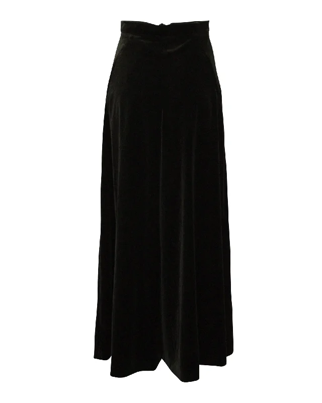 Friends and Family Sale Temperley London Velvet Wide Leg Trousers in Black Polyester