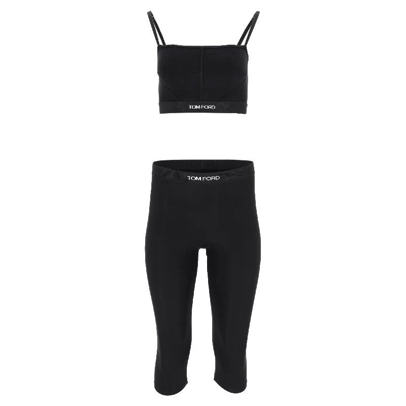 Deep Discounts Tom Ford Racerback Tank Top and Leggings in Black Nylon