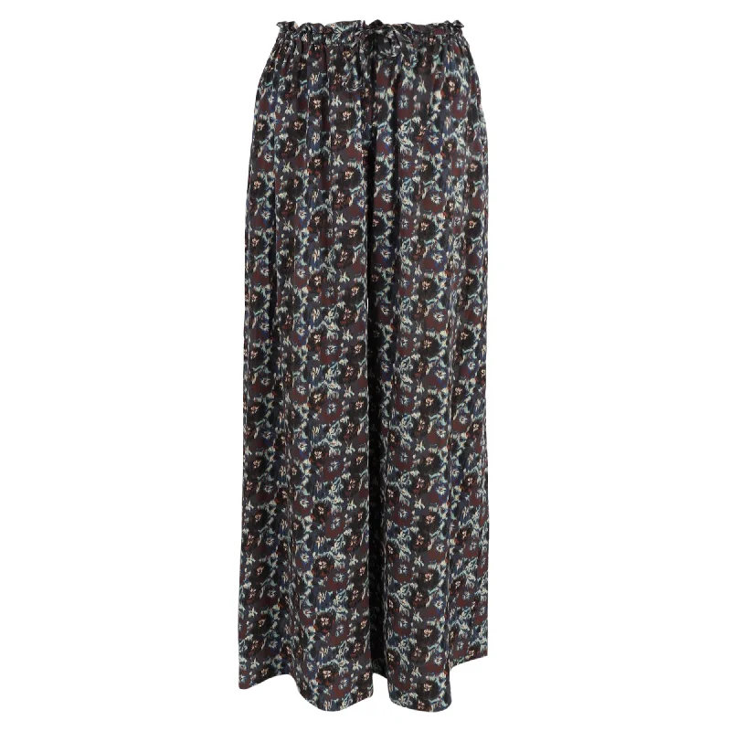 Big Discounts Ulla Johnson Sawyer High Waisted Printed Pants in Black Silk