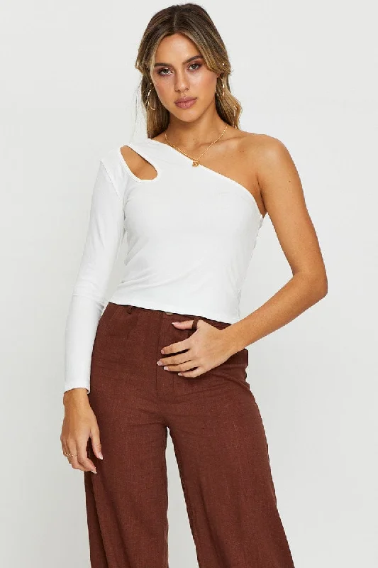 Exclusive Access White Cut Out Top Long Sleeve