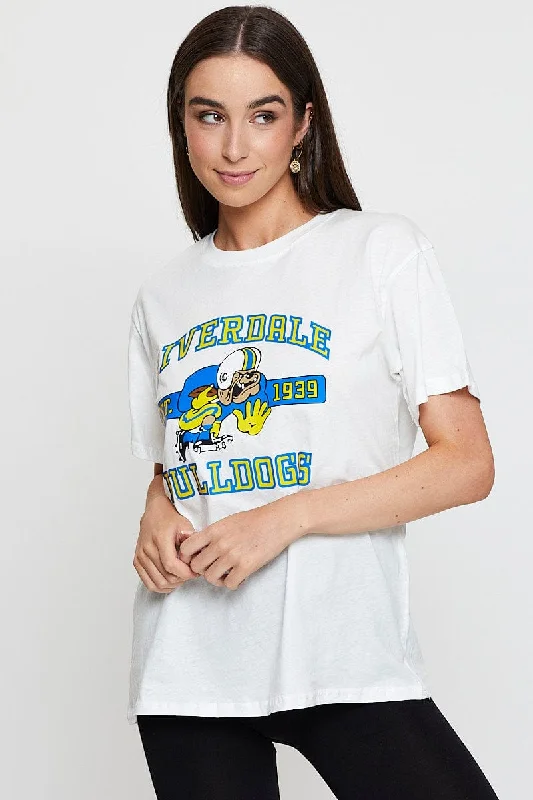Weekend Flash Sale White Vintage T Shirt Short Sleeve