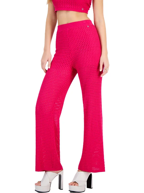 Special Offer Womens Crochet Knit Wide Leg Pants