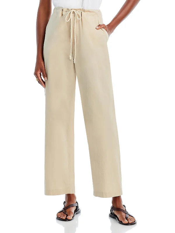 Daily Deals Womens Drawstring Hem Cotton Trouser Pants