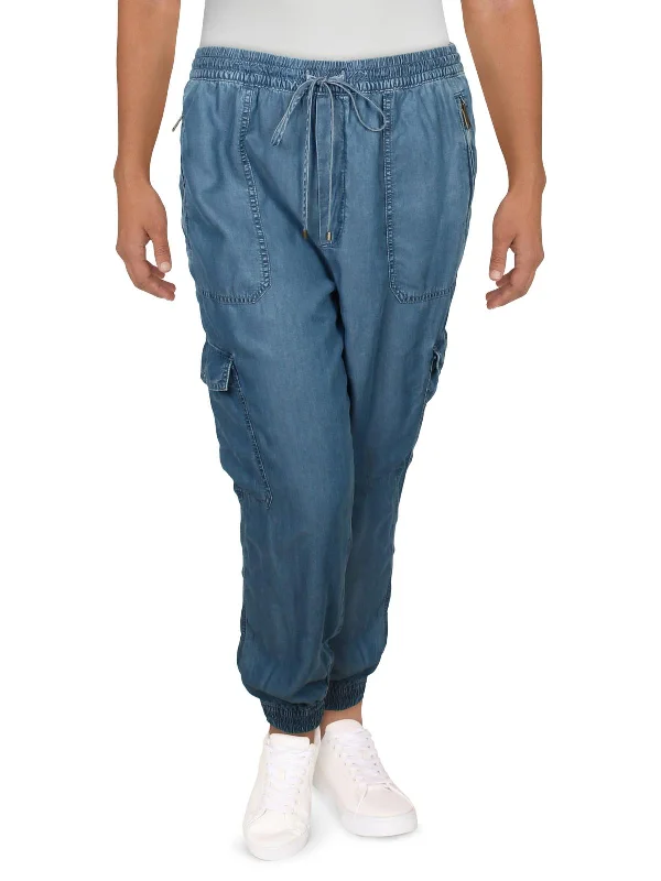 Midnight Sale Womens Drawstring Waist High-Waist Cargo Pants