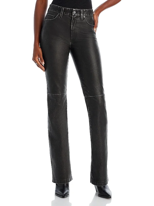 Grand Opening Sale Womens Faux Leather 2 Front Pocket High-Waisted Pants