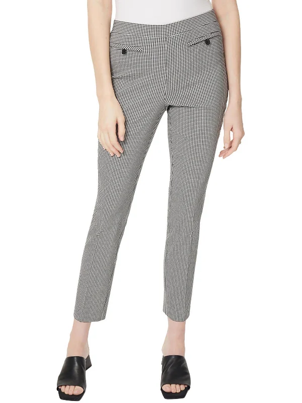 Limited Time Offer Womens Gingham Cropped Ankle Pants