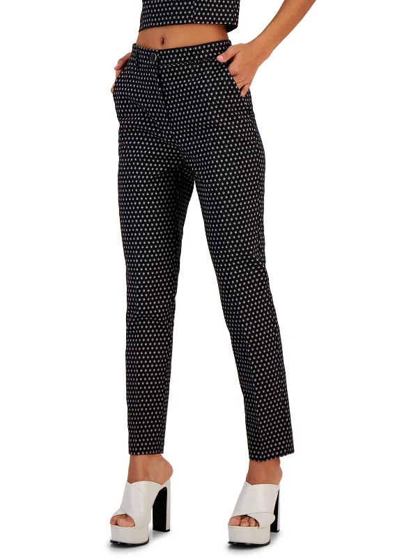 Deal of the Day Womens High Rise Printed Ankle Pants