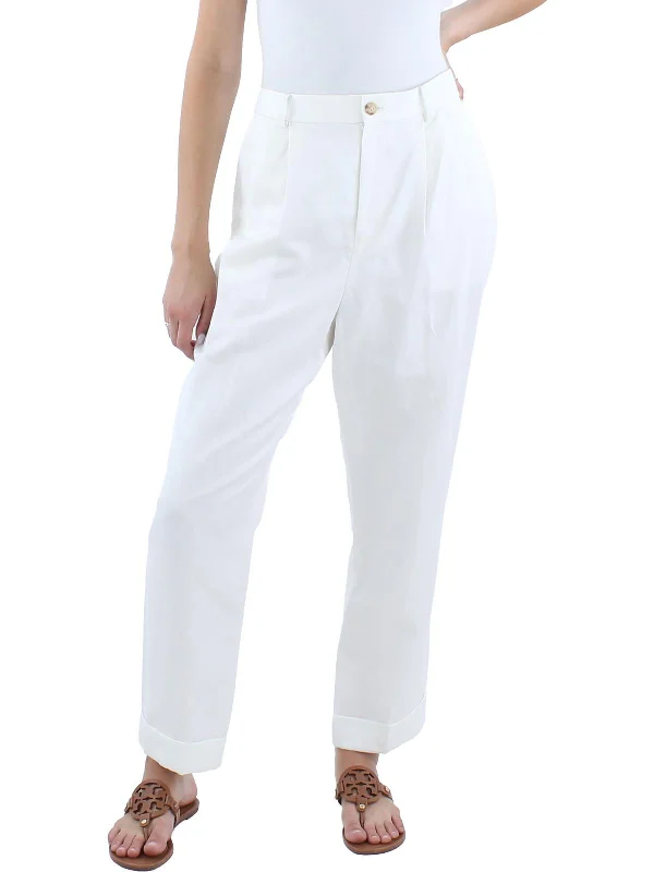 Overstock Sale Womens Linen Blend Linen Ankle Pants