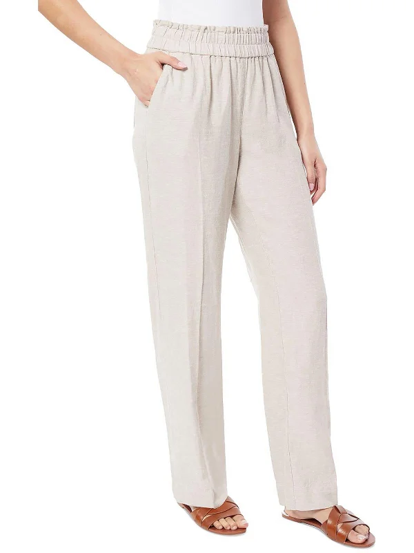 Special Promotion Womens Linen High Rise Wide Leg Pants