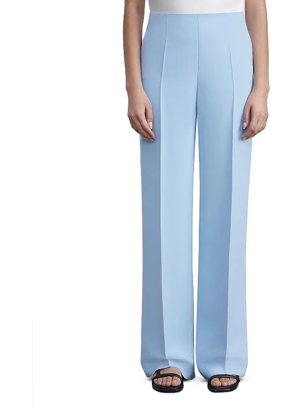 Womens Mid Rise Business Wide Leg Pants