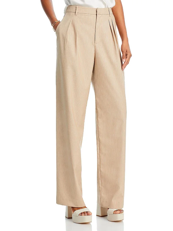 Hurry In Womens Pleated High Rise Dress Pants