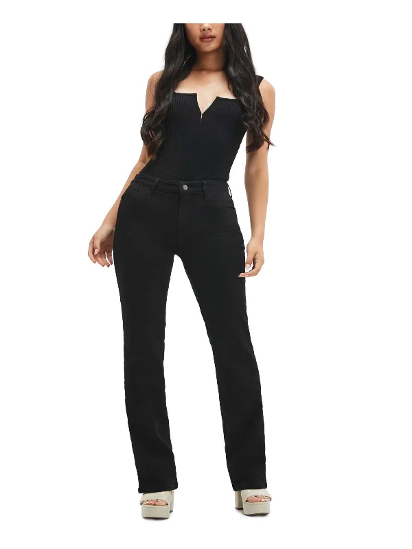 New Markdowns Womens Solid Denim Straight Leg Jeans