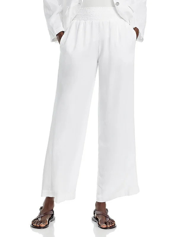 Act Now Womens Tencel Wide Legs Wide Leg Pants