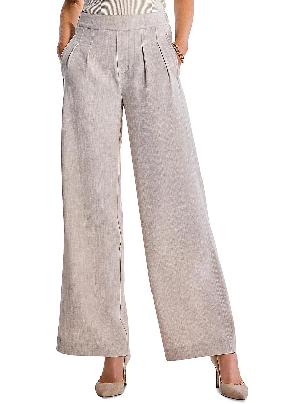 Savings Alert Womens Twill Office Wide Leg Pants