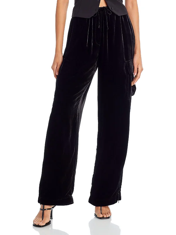 Special Price Womens Velvet Drawstring Cargo Pants
