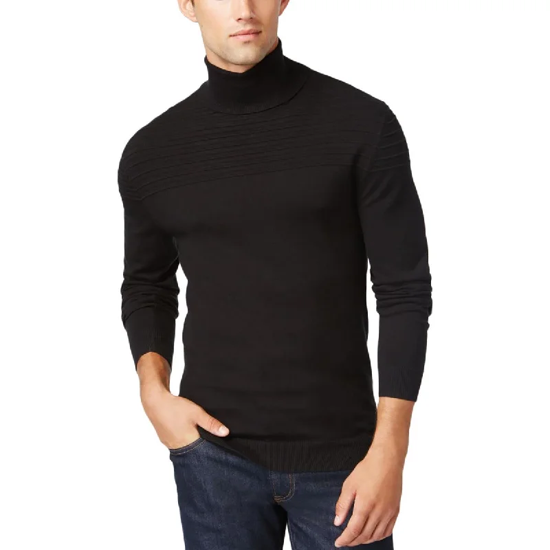 Alfani Mens Tucker Regular Fit Ribbed Trim Turtleneck Sweater