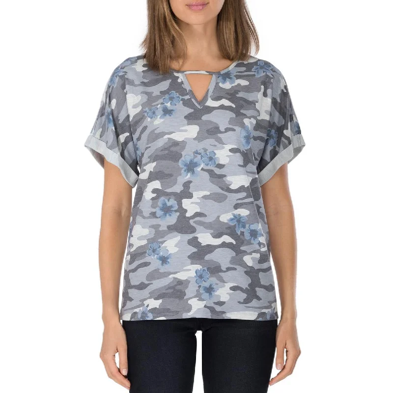 While Supplies Last B Collection by Bobeau Womens Dolman Cuffed Keyhole Neckline Pullover Top