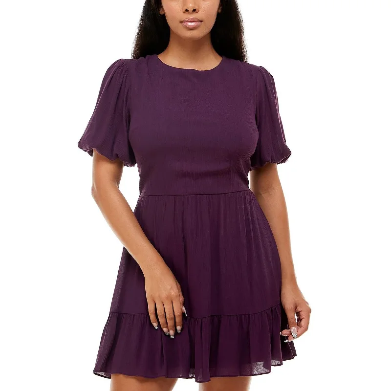 Customer Appreciation Sale B. Darlin Womens Juniors Cut-Out Smocked Fit & Flare Dress